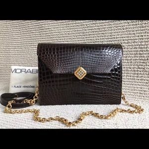 Morabito Paris handmade crocodile leather bag